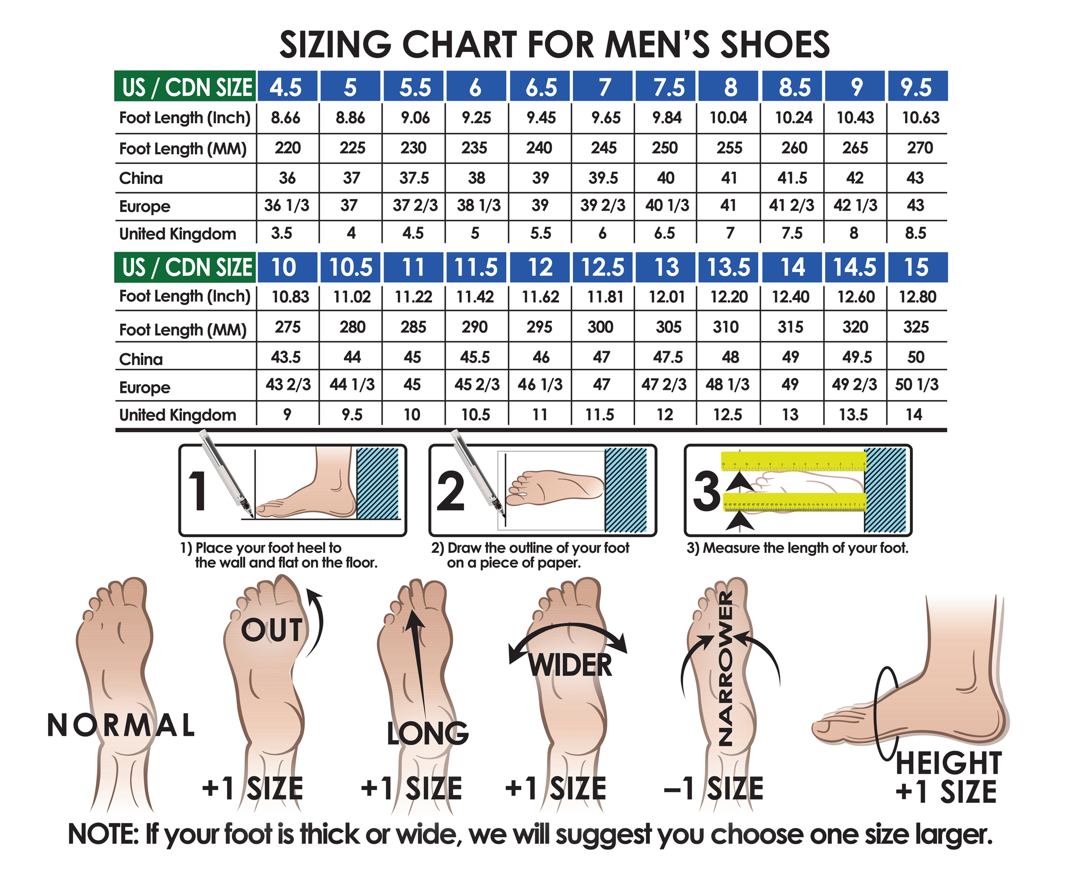 badminton shoe sizing chart